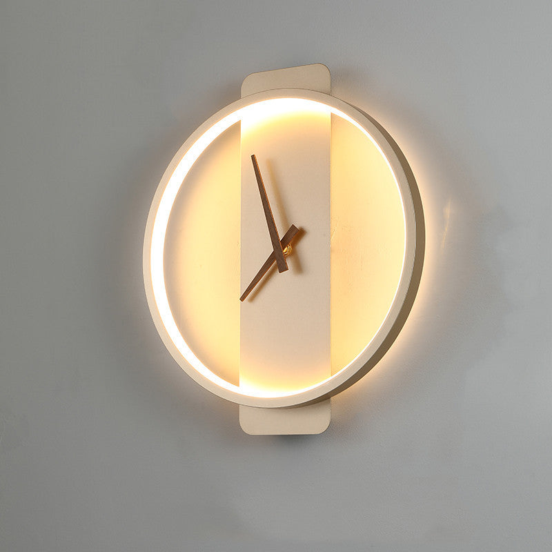 Nordic Bedside Wall Lamp with Clock Design