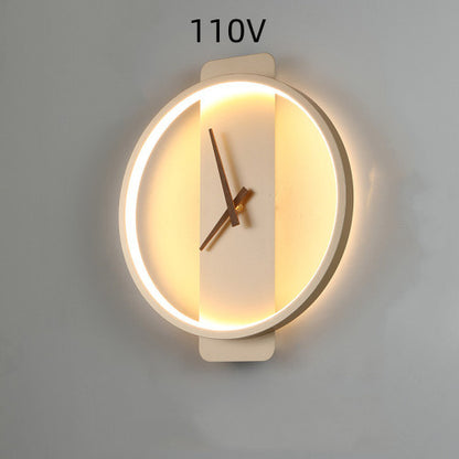 Nordic Bedside Wall Lamp with Clock Design