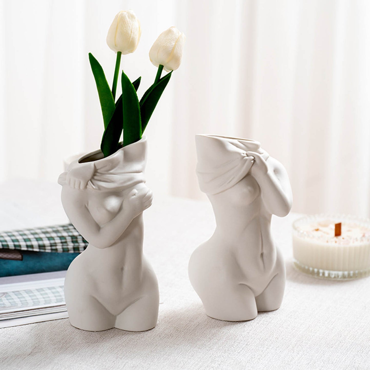 Elegant Human Ceramic Art Vases