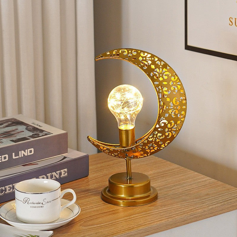 Creative Iron Moon LED Modeling Lamp